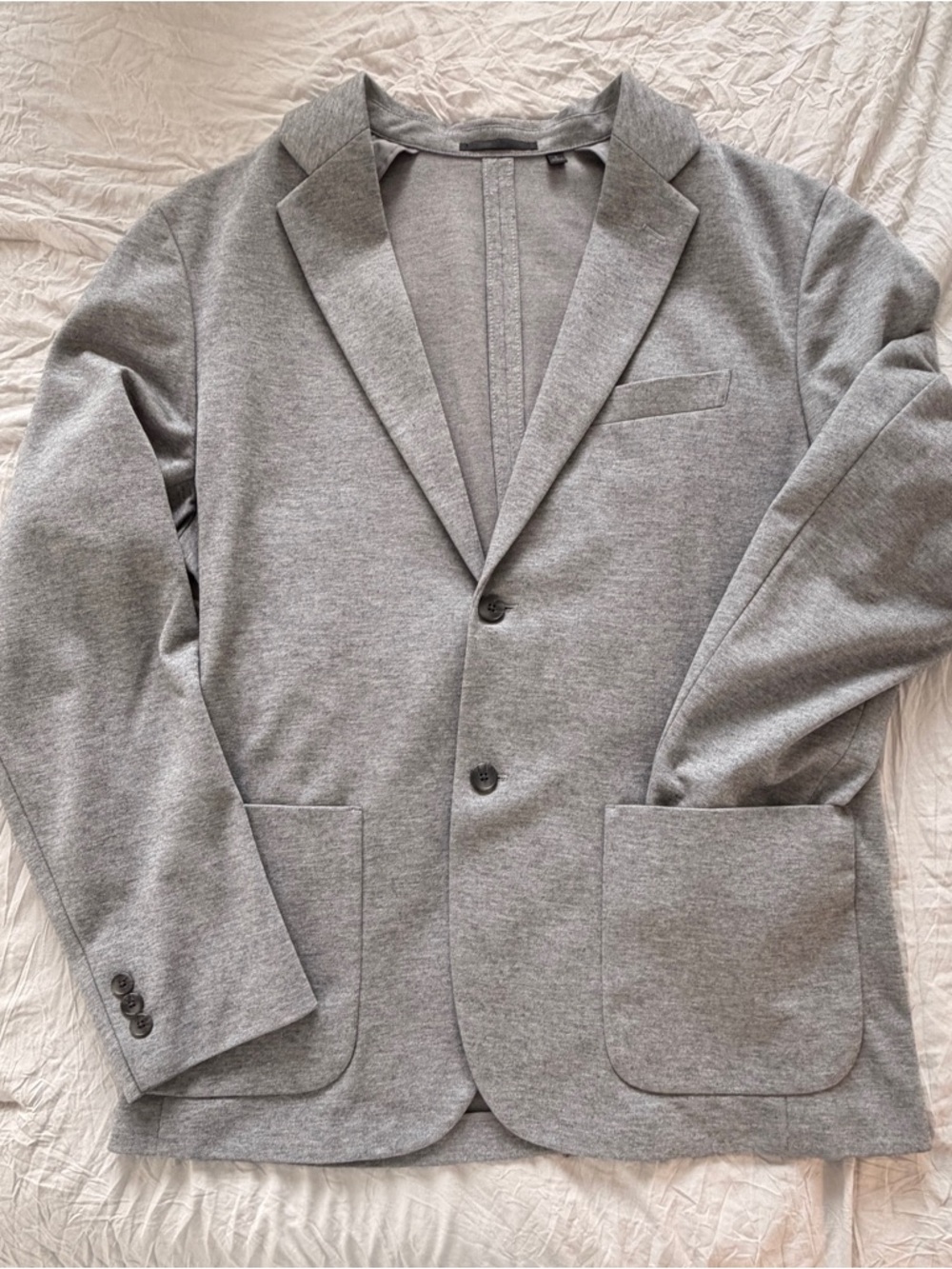 Uniqlo Light Grey Knit Blazer - Casual Tailored Sport Coat